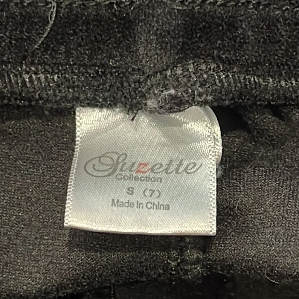 Suzette Girls Black Velour Sweatpants Size 7